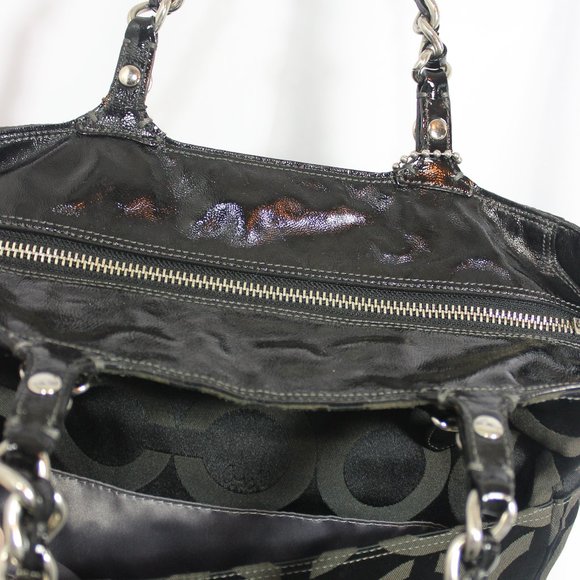 Madison Mia Op Art Sig ChainLink Sateen Canvas Bag - Picture 6 of 8
